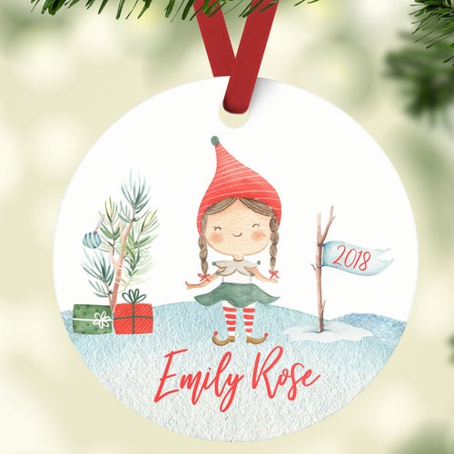 Little Girl Elves Personalized Christmas Ornament for Etsy