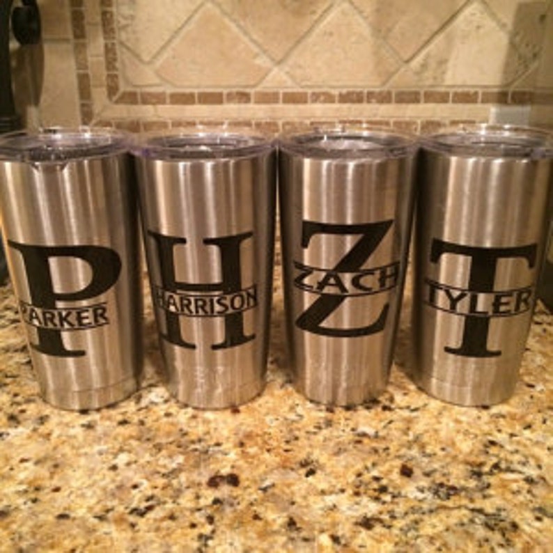Custom Name Vinyl Decal Stainless Steel Tumbler Decal Cup Etsy