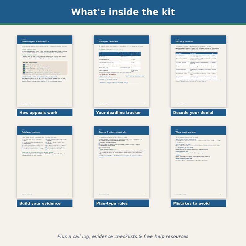 Insurance Denial Appeal Kit | Fight a Denied Health Claim | Appeal Letter Templates + Step-by-Step Guide | Editable Instant Download image 2