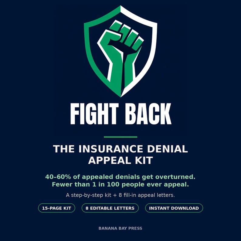 Insurance Denial Appeal Kit | Fight a Denied Health Claim | Appeal Letter Templates + Step-by-Step Guide | Editable Instant Download image 1
