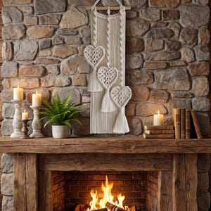 Macrame Heart Wall Hanging Pattern, Boho Fiber Art, Beginner Tutorial (PDF Download)