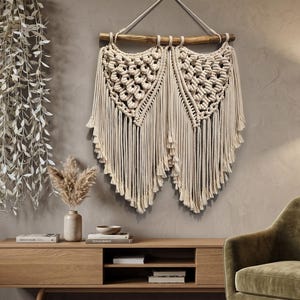 Boho Macrame Angel Wings Wall Decor Pattern (PDF Download)