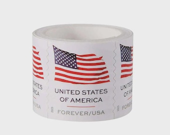 US Flags /1  Rolls 100 adhesive Labels first class /