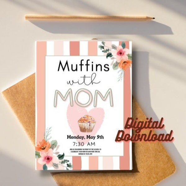 Muffins with Mom Flyer-Instant Download, Editable
