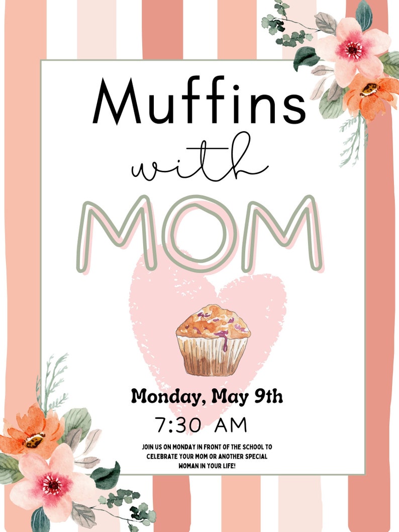 Muffins With Mom Flyerinstant Download, Editable Etsy