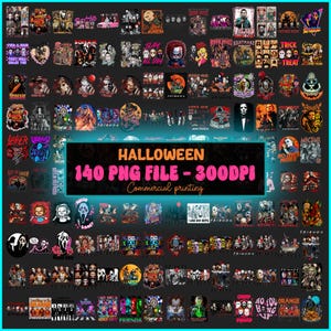 classic horror movie png bundle, retro scream slasher sublimation, scary halloween character clipart for shirts, digital file download