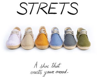 Espadrilles en lin à lacets pour homme | Alpargatas artisanales, Espagne | Chaussures d'été véganes et durables, cadeau pour lui