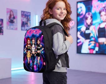 KPop Group Print Backpack Set with Shoulder Bag & Pencil Case, Lightweight Large Capacity School Backpack, K-Pop Fan Gift