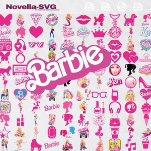 Paquete de archivos SVG, PNG y EPS de Barbi.e, archivos de corte de Barbi.e, Barbi.e en capas, imágenes prediseñadas de Barbi.e, pegatinas digitales de Barbi.e, Barbi.e para Cricut y Silhouette