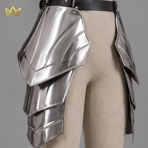 Medieval Thigh Armor, Steel Cuisses Leg Armor, Knight Thigh Guards, Plate Armor for LARP, Renaissance Costume & Cosplay
