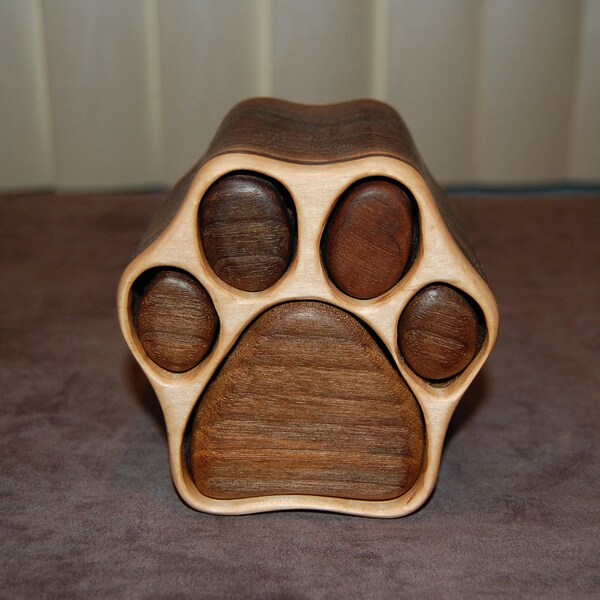 Dog Paw Print Jewelry Box-One Sided-Medium