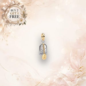 Etiqueta grabada "Tea Time" y dije colgante de bolsita de té Bridgerton, plata de ley 925 con baño de oro y circonita cúbica transparente para pulsera.