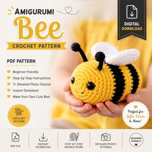 Amigurumi Bee Crochet Pattern | Beginner Friendly PDF Toy (Digital Download)