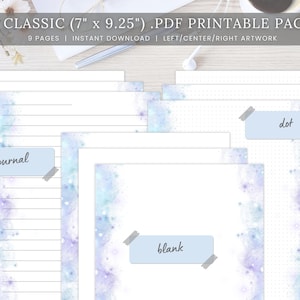 Classic Happy Planner Inserts, Journal, Lines, Bullet, Dotted Grid, Set, Mambi Classic, Happy Planner Printables