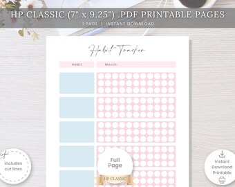 Classic Happy Planner Inserts, Habit Tracker, Mambi Classic, Happy Planner Printables