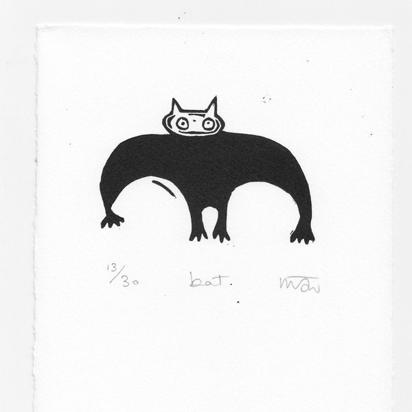 Lino Print - Bat