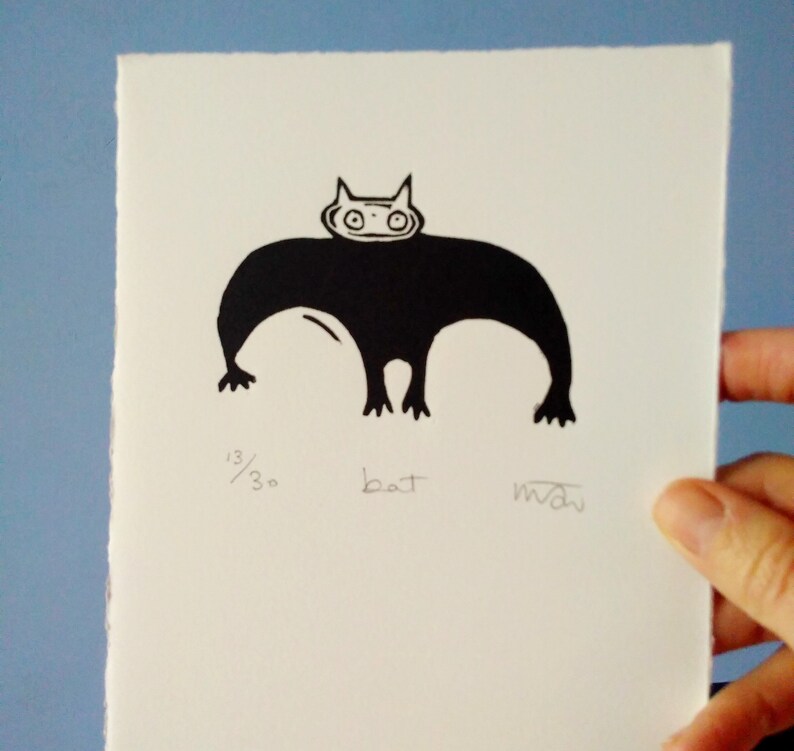 Lino Print Bat image 4