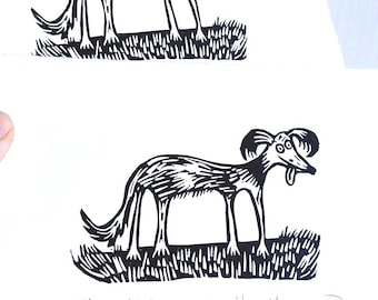 He's eaten it all... - lino print