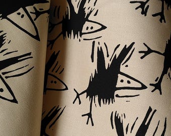 Crows - cotton tea towel, kitchen cloth