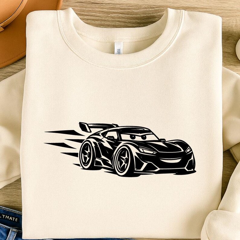 Race Car Svg | Cartoon Car Svg Png Dxf Eps Jpg | Sport Car Cut File ...