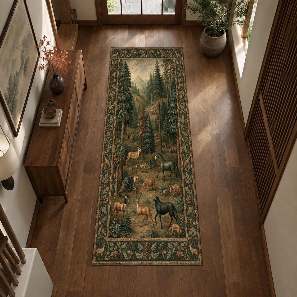 Vintage Animal Runner Rug - Etsy