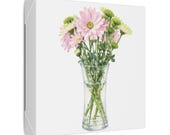 Pink Chrysanthemum Bouquet Botanical Art Classic Stretched Canvas, detail view (Bill Shew)