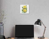 Yellow Prickly Pear Cactus Botanical Art Classic Stretched Canvas, in-room view (Bill Shew)