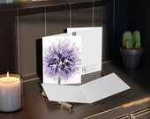Purple Globe Thistle Watercolor Card, alternate view (Bill Shew)