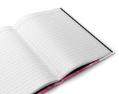 Pink Zinnia Hardcover Journal | Watercolor Floral Notebook, Lined Pages, close-up (Bill Shew)