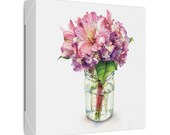 Pink Purple Floral Bouquet Botanical Art Classic Stretched Canvas, detail view (Bill Shew)