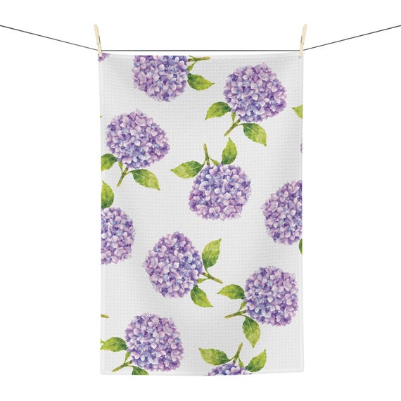 Watercolor Hydrangea Tea Towel | Cottage Garden Floral Kitchen Decor Watercolor Hydrangea Tea Towel | Cottage Garden Floral Kitchen Decor by Bill Shew