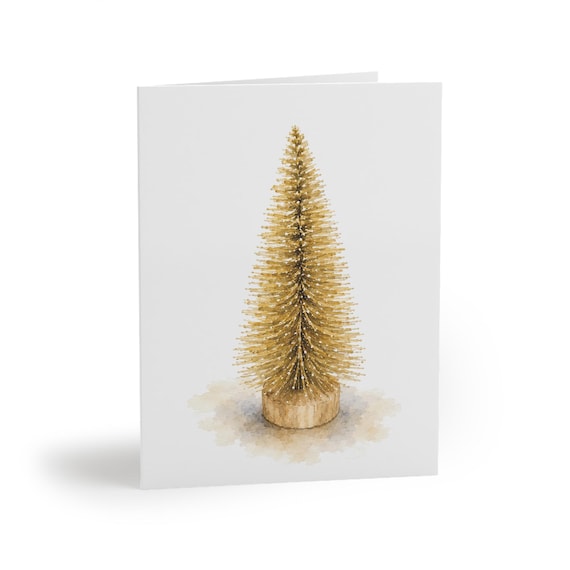 Watercolor Christmas Tree Greeting Card, Rustic Holiday Art, Minimalist Winter Design Watercolor Christmas Tree Greeting Card, Rustic Holiday Art, Minimalist Winter Design by Bill Shew