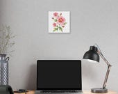 Pink Rose of Sharon Botanical Art Classic Stretched Canvas | Floral Wall Decor, in-room view (Bill Shew)