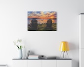 Lake Sunset Canvas Print, Two Adirondack Chairs Digital Art Print, Nature Wall Art, Canvas Wall Decor, alternate view (Bill Shew)