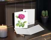 8 cards - Pink Rose Watercolor Card, Botanical Floral Note, alternate view (Bill Shew)