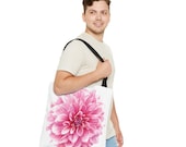Gazania Watercolor Tote Bag, Botanical Floral Canvas Bag, Orange Yellow Flower Tote, close-up (Bill Shew)
