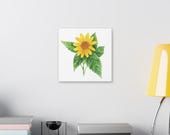 Golden False Sunflower Botanical Art Classic Stretched Canvas | Floral Wall Decor, detail view (Bill Shew)
