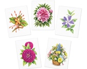 Watercolor Floral Note Cards, Assorted Flower Basket Designs (Digital Art Print), Bill Shew note card set