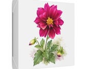 Magenta Dahlia Botanical Art Classic Stretched Canvas | Floral Wall Decor, detail view (Bill Shew)