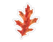 Red Maple Leaf Sticker, Watercolor Autumn Leaf Sticker, Fall Foliage Sticker by Bill Shew