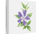 Purple Periwinkle Botanical Watercolor Flower Art | Vinca Floral Wall Decor, detail view (Bill Shew)