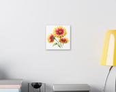 Red Yellow Blanket Flower Botanical Art Classic Stretched Canvas | Floral Wall Decor, alternate view (Bill Shew)