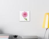 Pink Dahlia Botanical Art Classic Stretched Canvas | Floral Wall Decor, alternate view (Bill Shew)