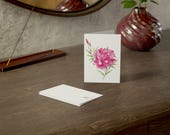 Pink Oleander Greeting Card, Digital Art Print, Botanical Card, Blank Inside, detail view (Bill Shew)
