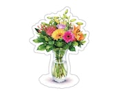 Watercolor Floral Bouquet Sticker, Vibrant Garden Decor by Bill Shew