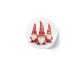 Scandinavian Christmas Gnome Sticker, Festive Knit Hat Art (Roll of 50), detail view (Bill Shew)