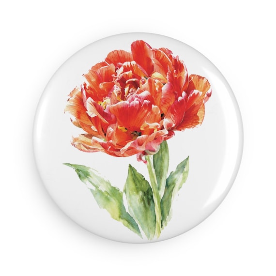 Tulip Magnet, Watercolor Tulip Flower Fridge Magnet, Botanical Floral Magnet by Bill Shew