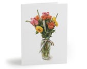 8 cards - Botanical Watercolor Flower Bouquet Card, Wildflower Floral Greeting by Bill Shew