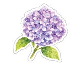 Purple Hydrangea Sticker, Hydrangea Flower Die Cut Sticker, Lavender Floral Sticker by Bill Shew