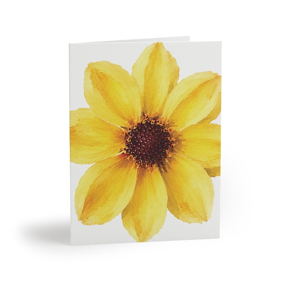 Chocolate Flower Botanical Watercolor Greeting Card, Yellow Wildflower Art Chocolate Flower Botanical Watercolor Greeting Card, Yellow Wildflower Art by Bill Shew